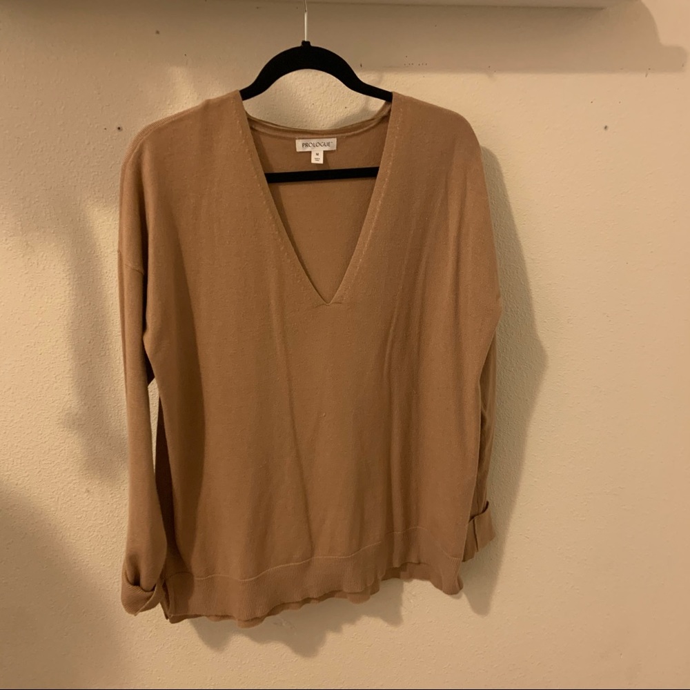 V neckline sweater